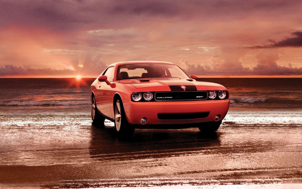 Orange 2008 Dodge Challenger Srt8 3fhd Wallpaper