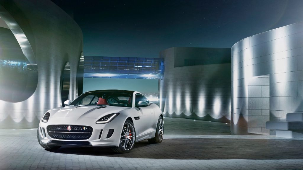 Prestigious White Jaguar F Type R Coupe 2014 Fhd Wallpaper