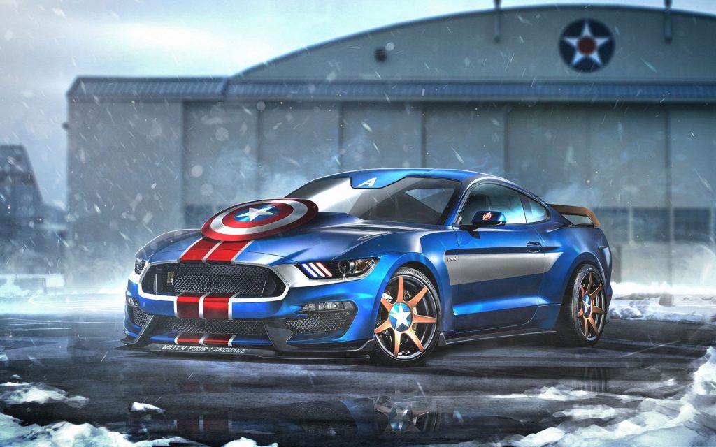 Prideful Captain America Ford Mustang Gt350r Fhd Wallpaper