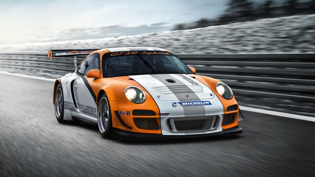 Red Orange Graphics Porsche Gt3 R Hybrid Fhd Wallpaper