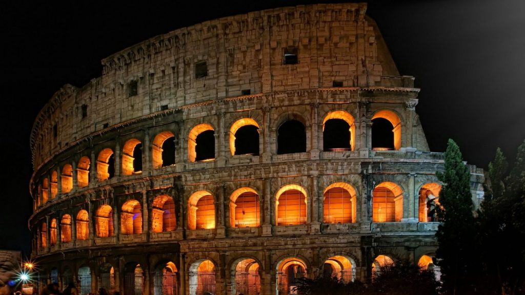 Roman Colosseum Gloomy Night Fhd Wallpaper