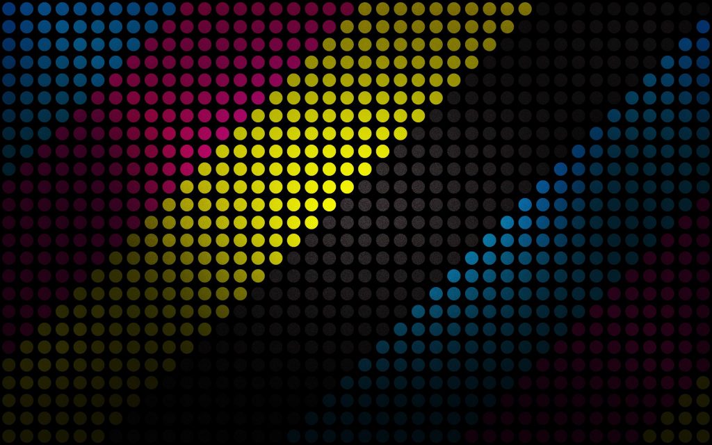 Rows Of Multicolour Dots Dark Fhd Wallpaper