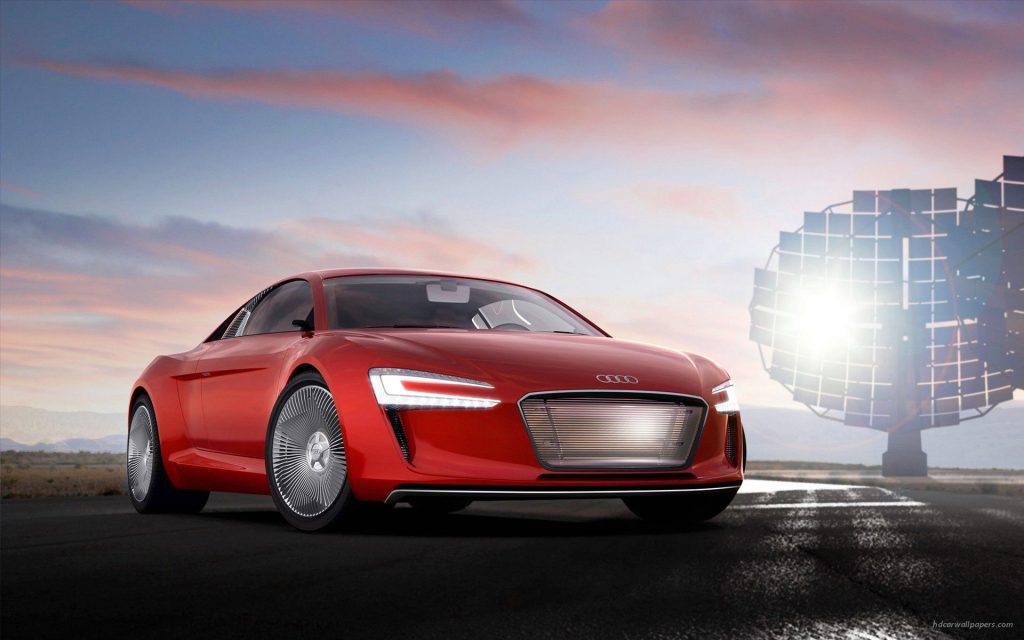 Ruby Red Audi E Tron 7 Fhd Wallpaper