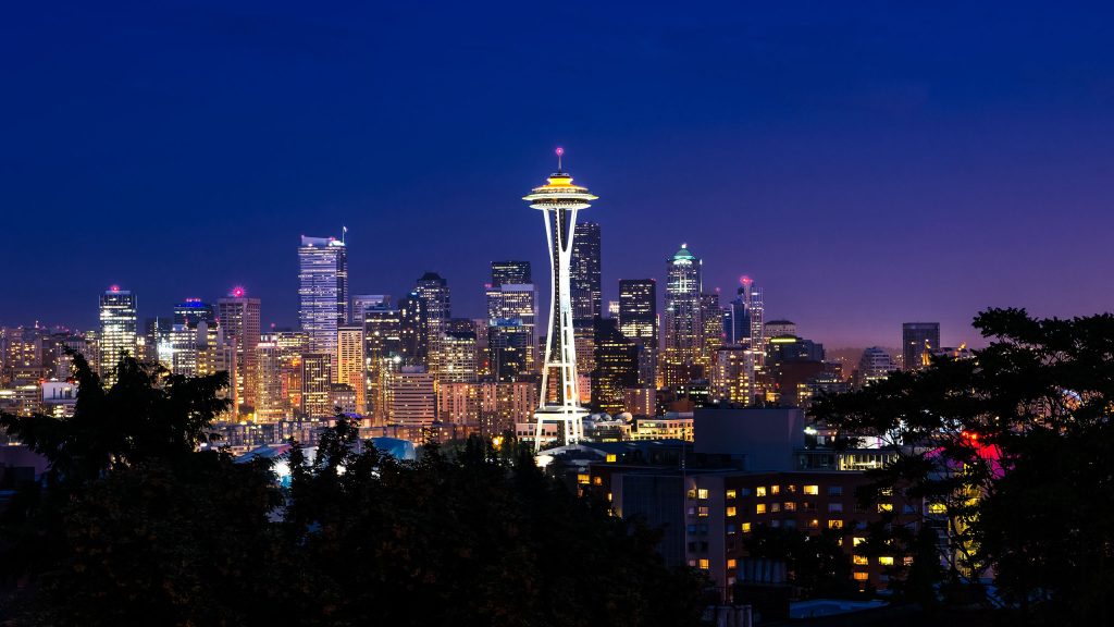 Seattle City Most Beautiful Night View Fhd Wallpaper