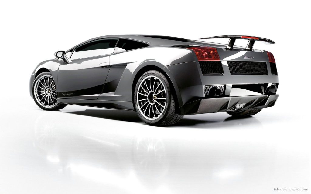 Sleek Black Back View Lamborghini Gallardo Superleggera 2 Fhd Wallpaper