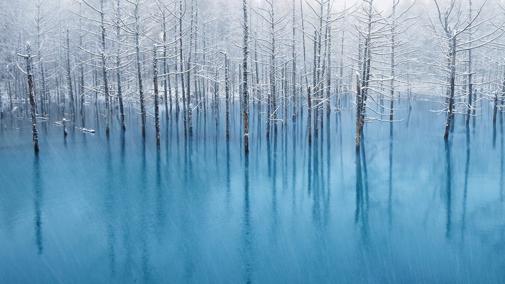 Snow Blue Pond Super View Fhd Background Pictures For Wallpaper