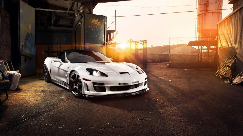 Sparkling White Chevrolet Corvette C6 Zr1 Tripple X Fhd Wallpaper