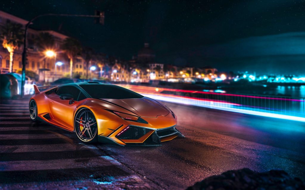 Speedy Flame Orange Lamborghini Huracan Lp 610 4 1 Fhd Wallpaper