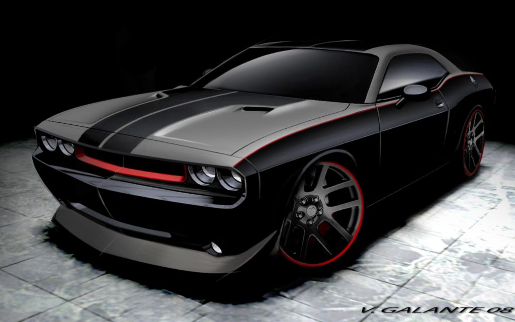 Stunning Black Beauty Dodge Challenger Fhd Wallpaper