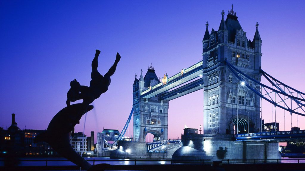 Stunning Blue Sky London Tower Bridge Uk Fhd Wallpaper