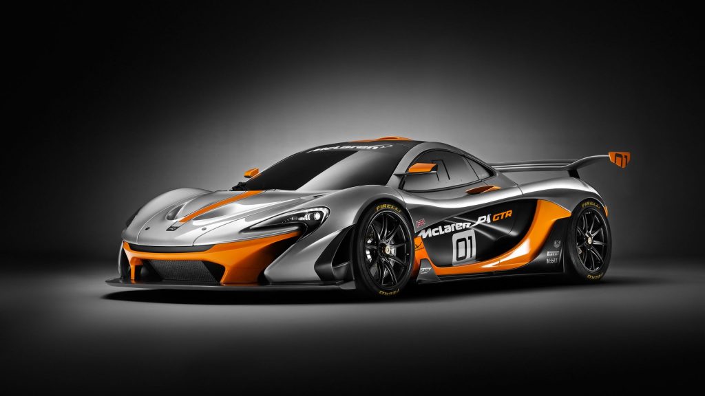 Stylish Black With Orange Graphics 2014 Mclaren P1 Gtr Concept Fhd Wallpaper