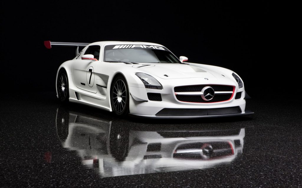 Unparalled White 2011 Mercedes Benz Sls Amg Gt3 Fhd Wallpaper