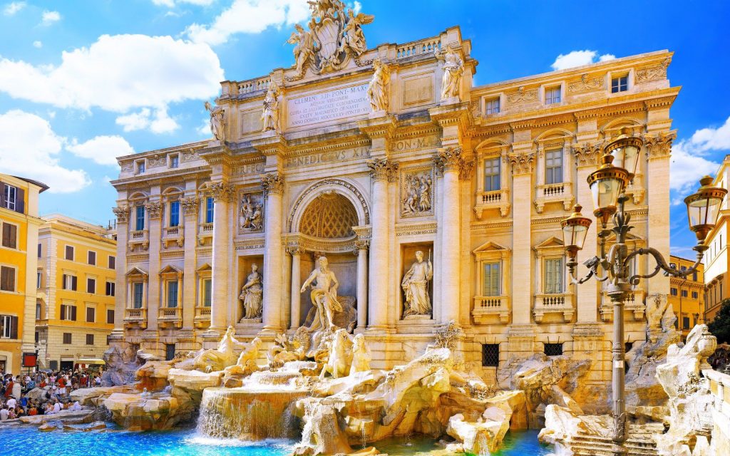 Amazing Fontana Di Trevi Rome Italy Fhd Wallpaper