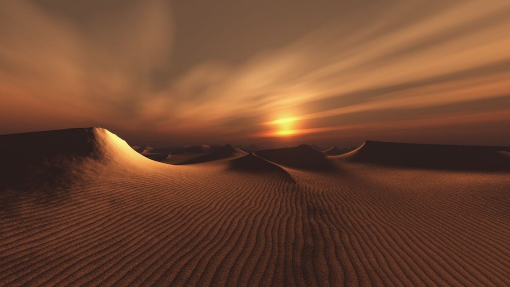Amazing Sunset Dark Desert Fhd Wallpaper