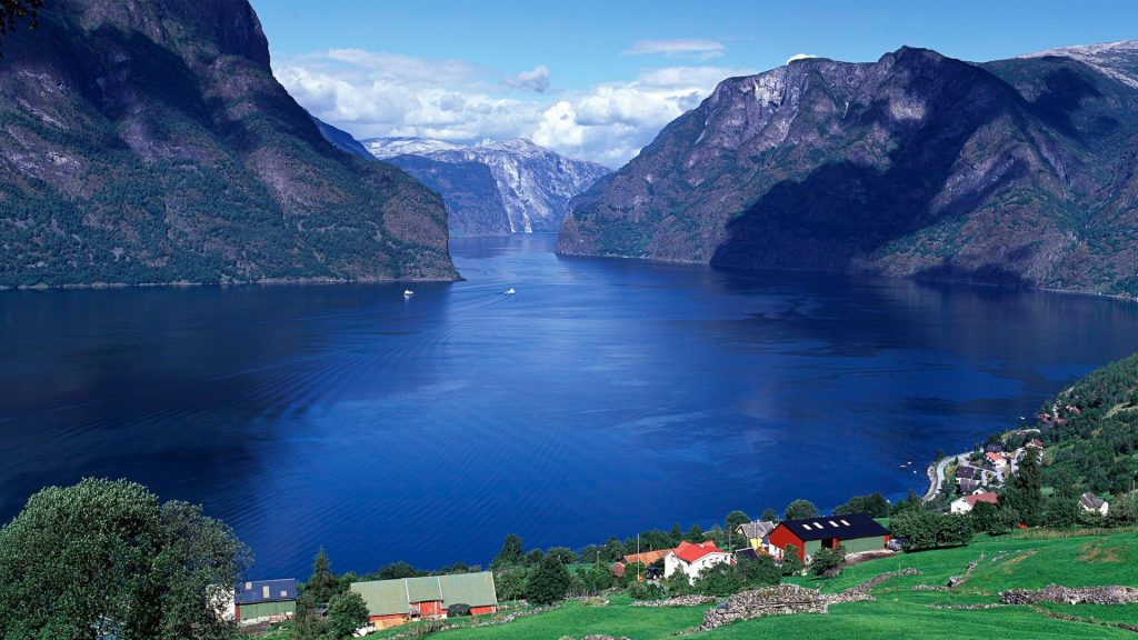 Aurlandsfjord Norway Panorama Fhd Wallpaper