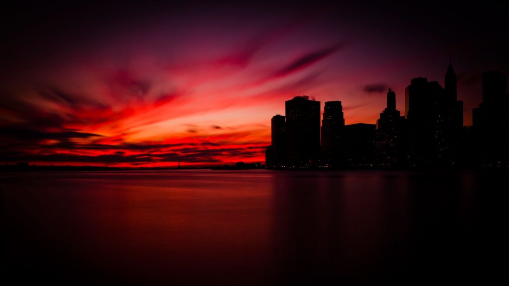 Awesome Sunset In Manhattan Fhd Wallpaper