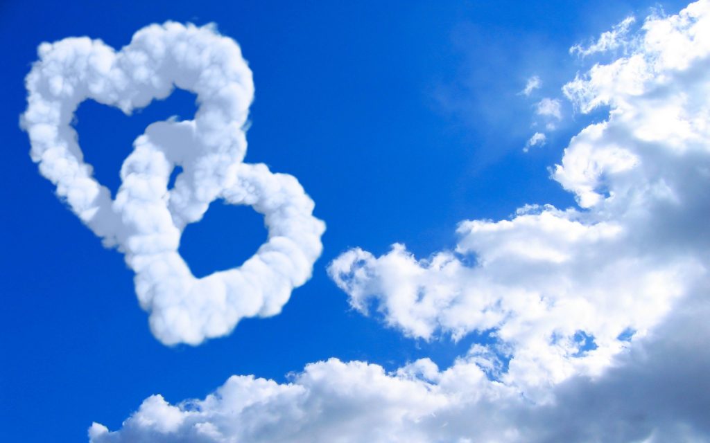 Cloudy Love Hearts Fhd Wallpaper