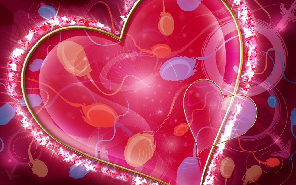 Colorful Love Heart Fhd Wallpaper