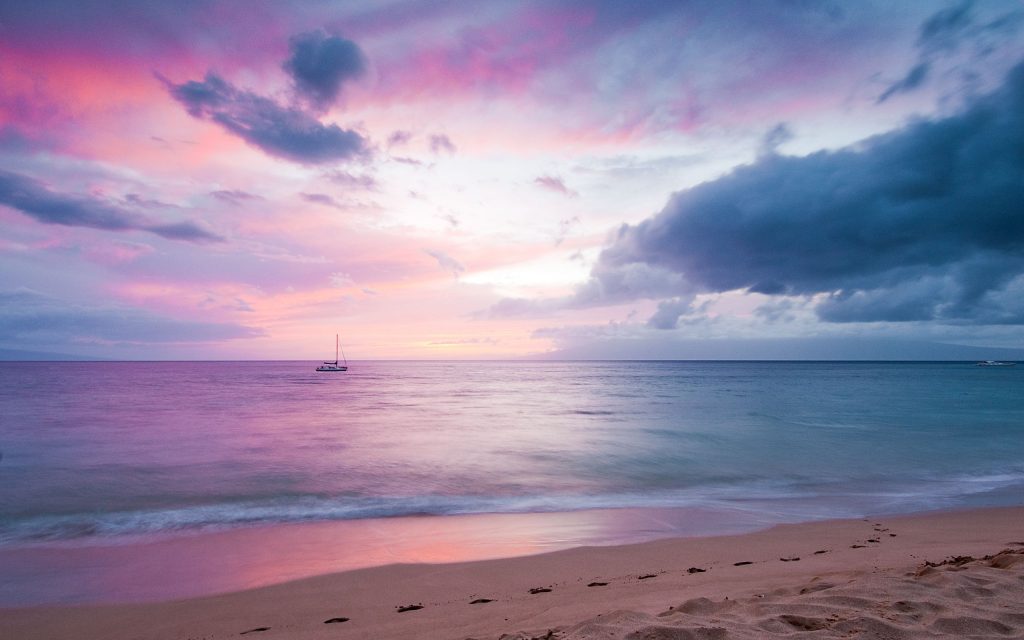Colorful Twilight Island Beach Sunset Fhd Wallpaper