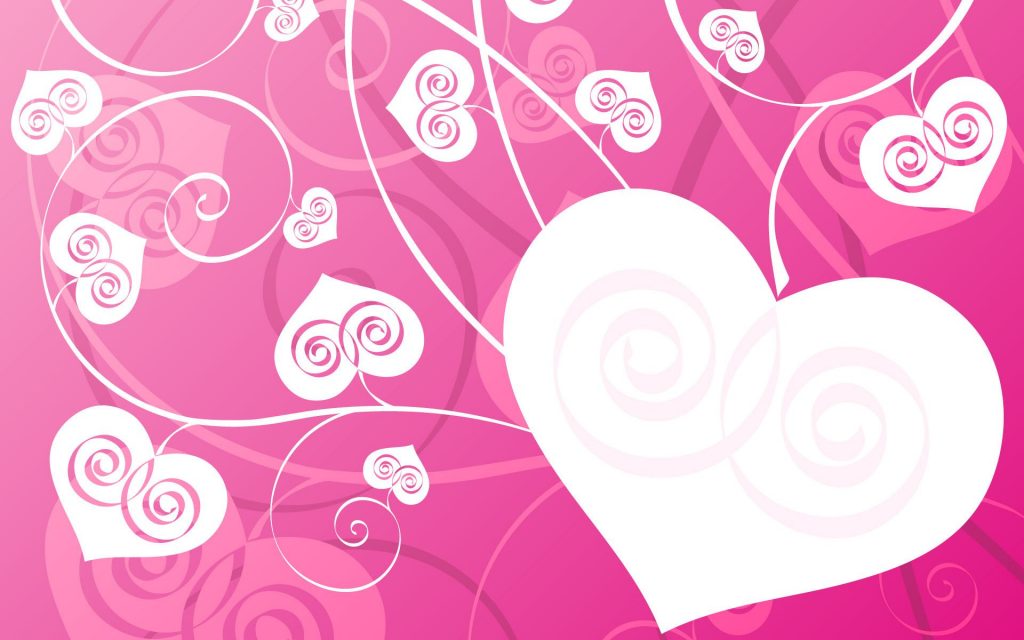 Floral Heart Love Design Fhd Wallpaper
