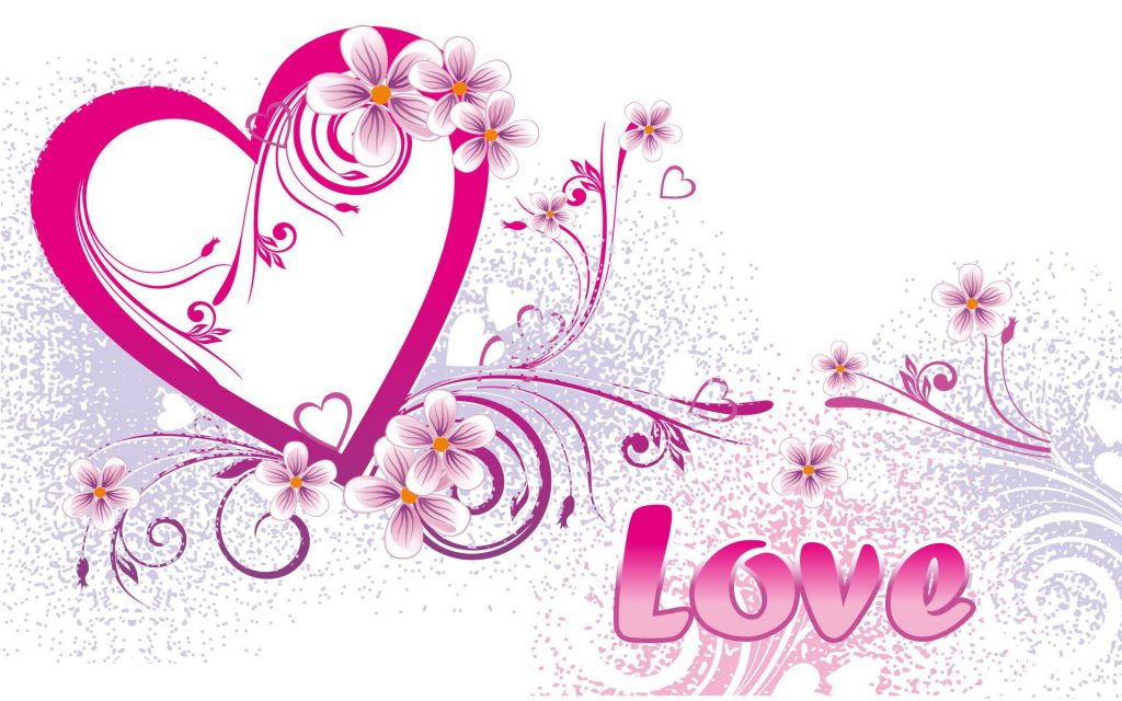 Floral Love Design Fhd Wallpaper