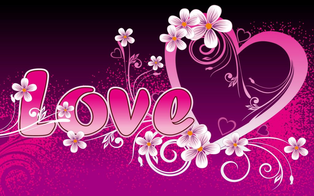 Florral Love Design Fhd Wallpaper