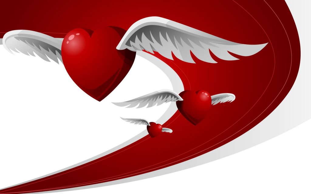 Flying Hearts Fhd Love Wallpaper