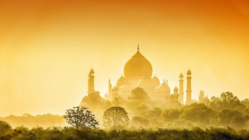 Golden Taj Mahal View Fhd Wallpaper