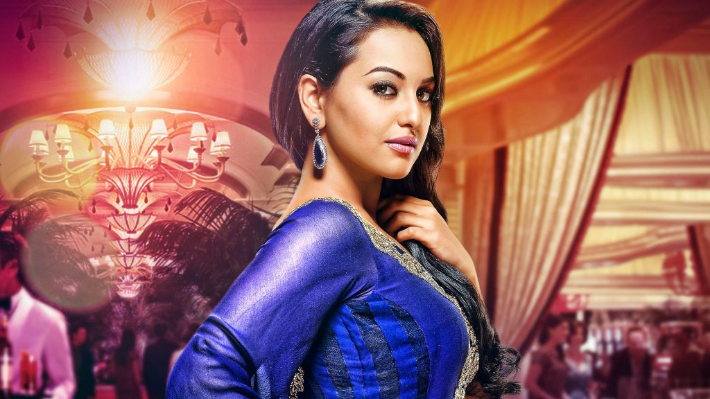 Gorgeous Sonakshi Sinha Indian Actress In Blue Fhd Wallpaper