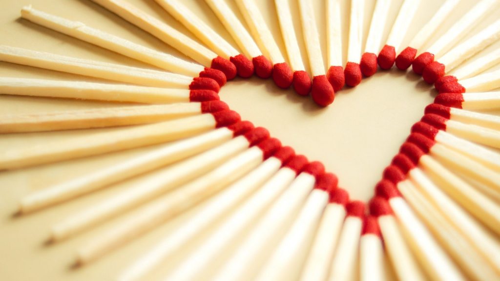 Hot Heart Matchsticks Fhd Love Wallpaper