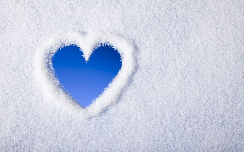 Icy Love Heart Fhd Wallpaper