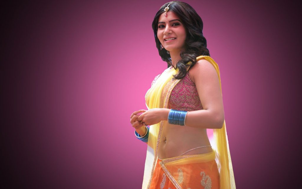 Indian Actress Samantha In Half Saree Fhd Wallpaper