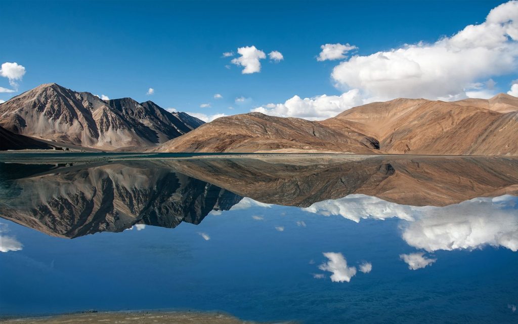Jammu Kashmir Pangong Lake Clear Reflects Fhd Wallpaper