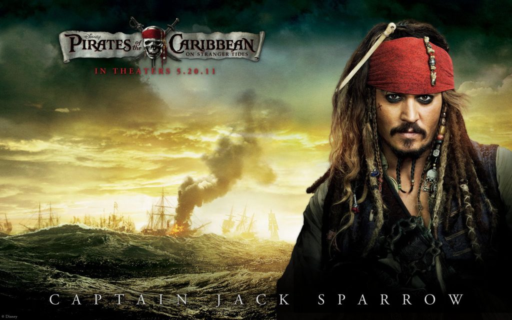 Johnny Depp In Pirates Of The Caribbean 4 Poster Fhd Wallpaper