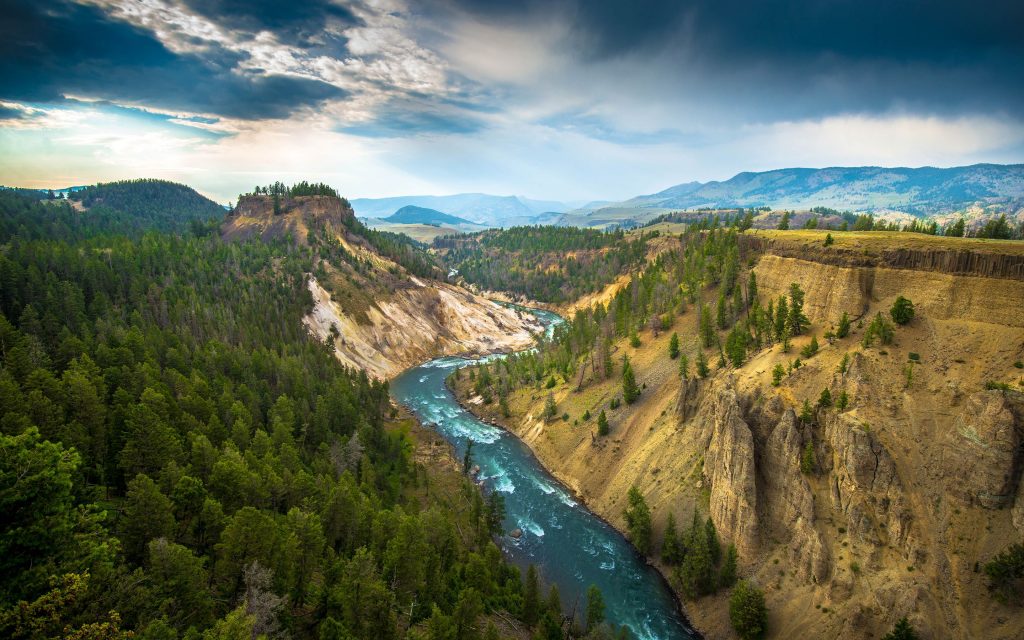 Looking Grand Canyon Of The Yellowstone Fhd Wallpaper