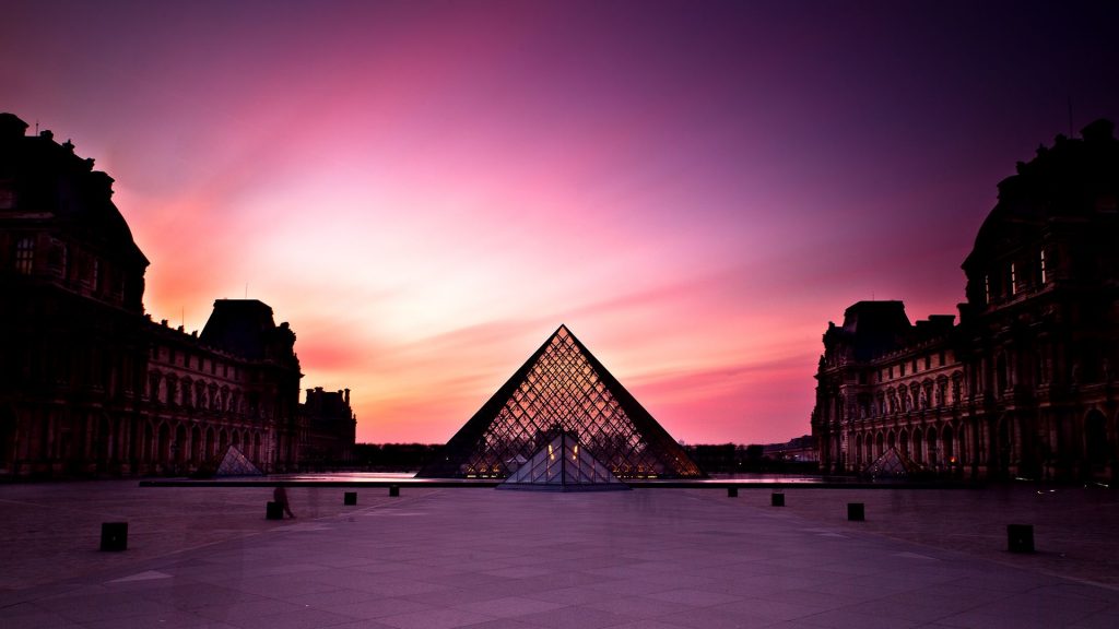 Looking Nice Louvre Museum At Sunset Fhd Wallpaper