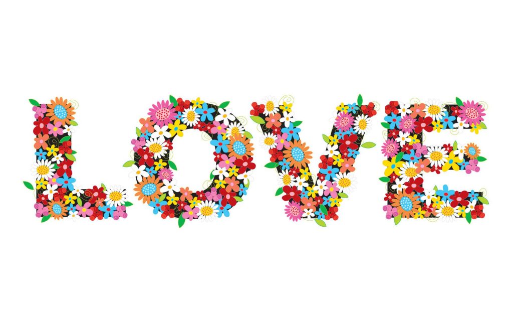 Love Of Floral Text Fhd Wallpaper