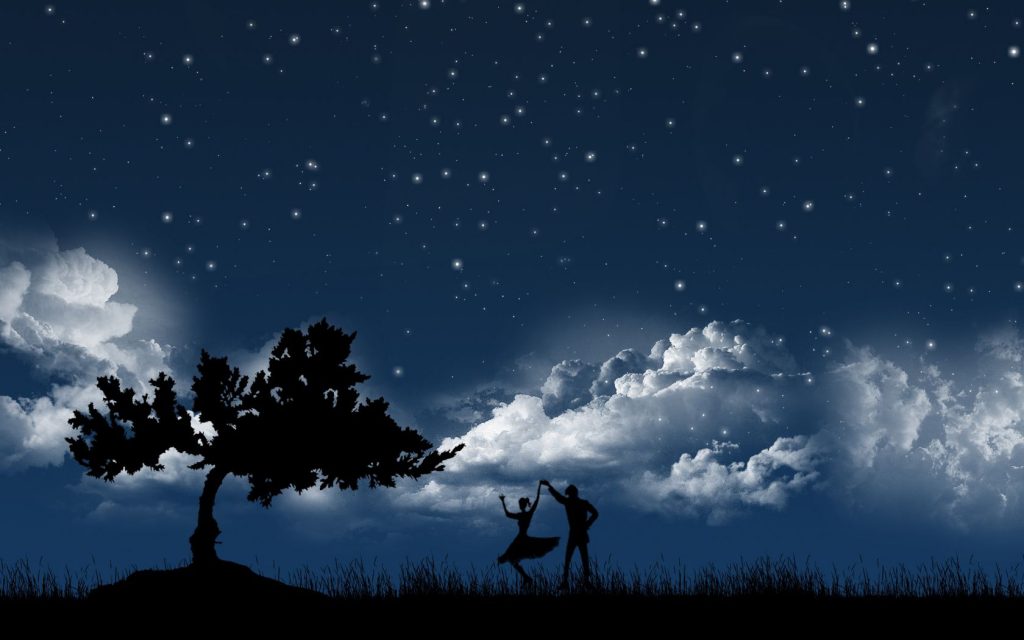 Love Pair Dancing In Moonlight Hd Wallpaper