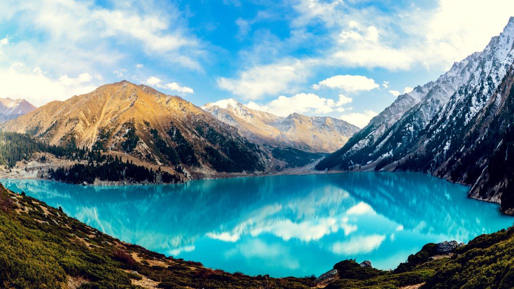 Most Beautiful Big Almaty Lake Fhd Wallpaper