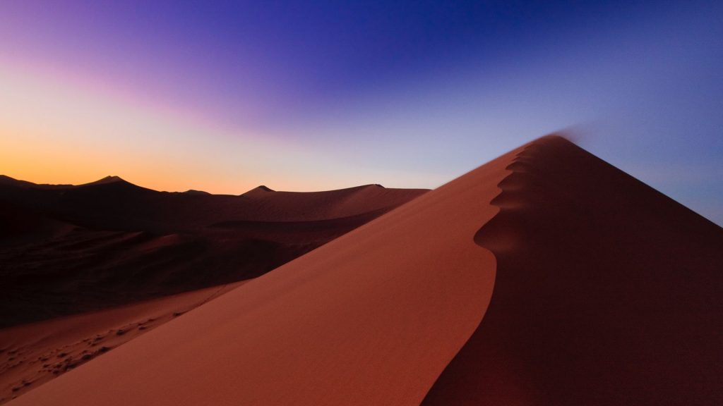 Namib Desert Dunes In Sunset Fhd Wallpaper