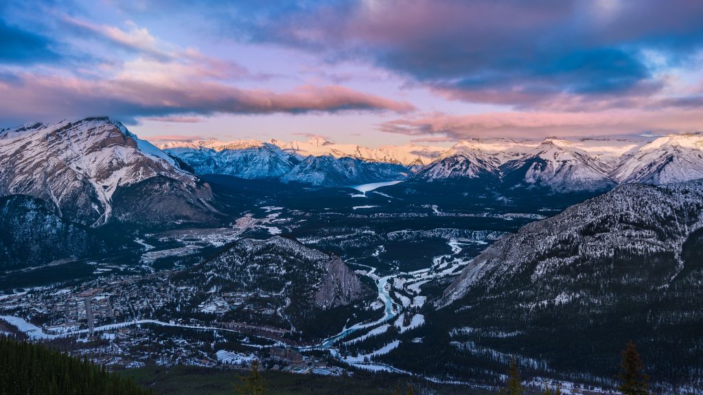 Nice Sunset Sulphur Mountain Banff National Park 4k Uhd Wallpaper
