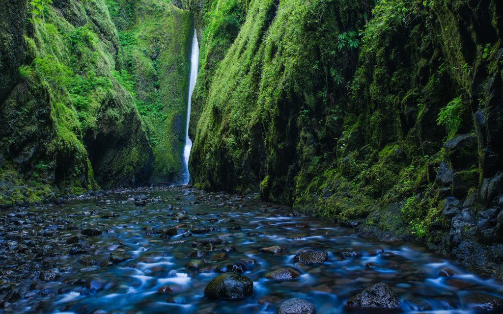 Oneonta Gorge Waterfall Oregon Fhd Wallpaper