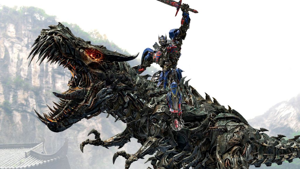 Optimus Prime Riding Grimlock Movie Scene Fhd Wallpaper