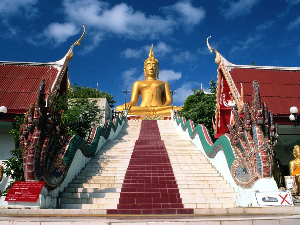 Peaceful The Big Buddha Koh Samui Samui Island Thailand Hd Wallpaper