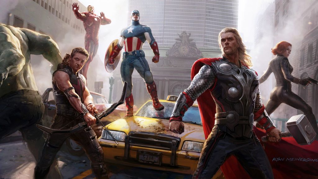 Powerful Avengers Group Menbers Fhd Wallpaper