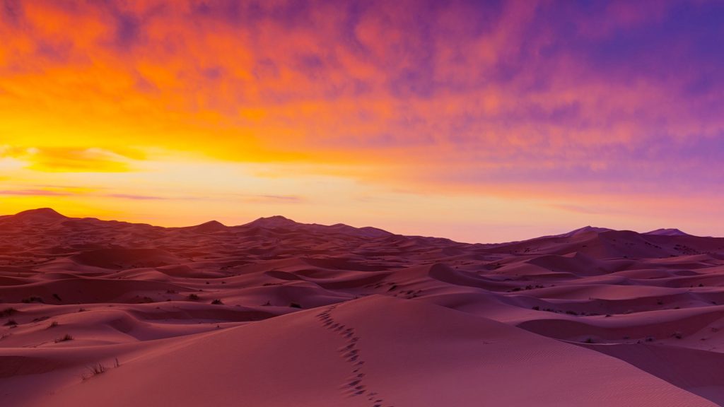 Sahara Desert Sand Dunes On Evening Fhd Wallpaper