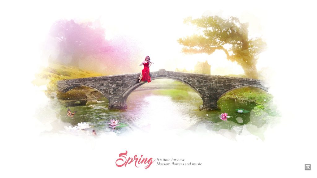 Spring Blossom Flowers Music Fhd Wallpaper