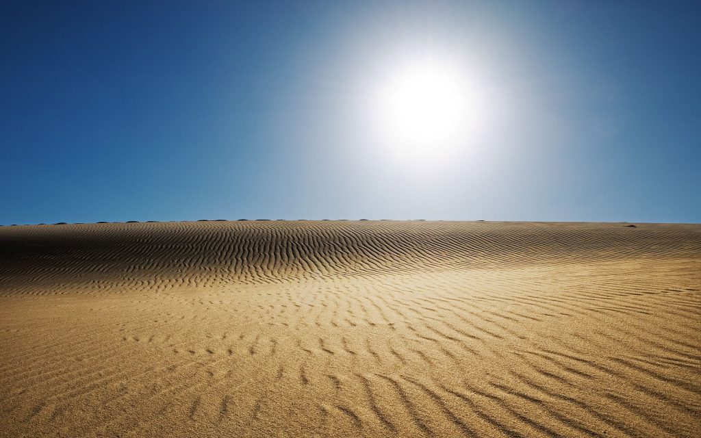 Sunny Desert With Afternoon Sun Fhd Wallpaper