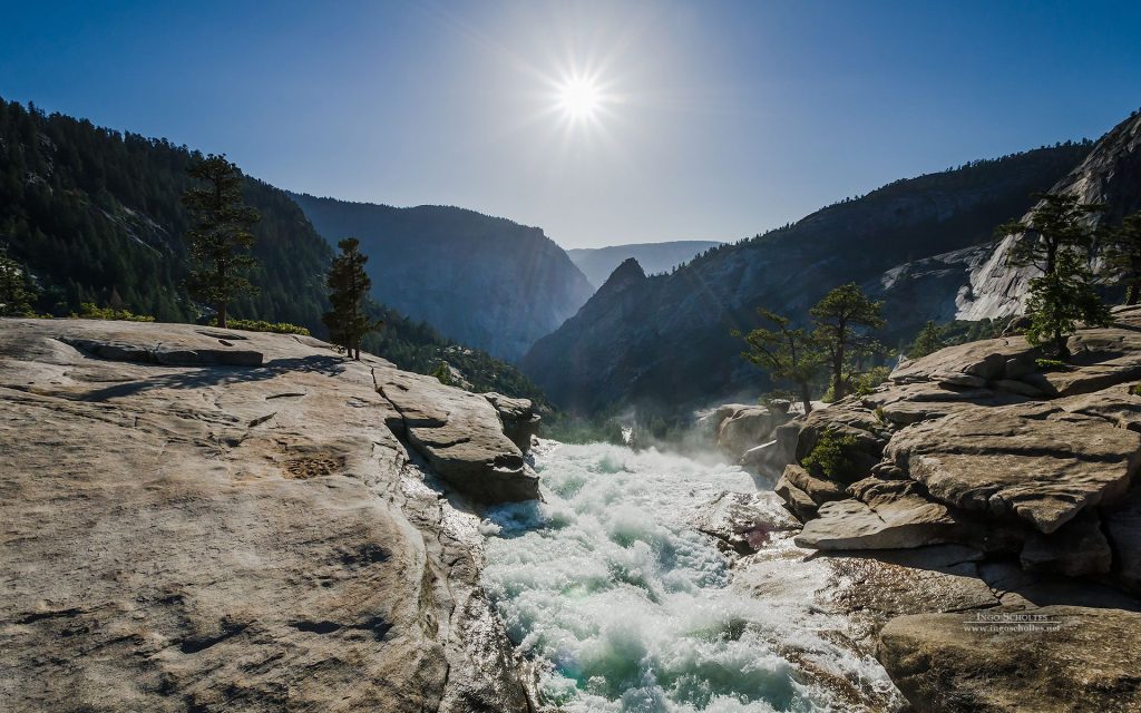 Sunny Nevada Fall Yosemite National Park Fhd Wallpaper