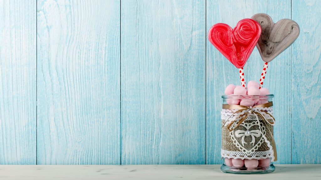 Tasty Heart Candy Pair Fhd Love Wallpaper